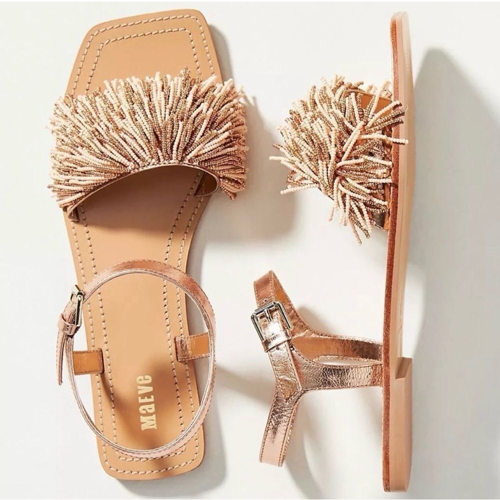 ANTHROPOLOGIE MAEVE BEADED SANDALS NEW 9